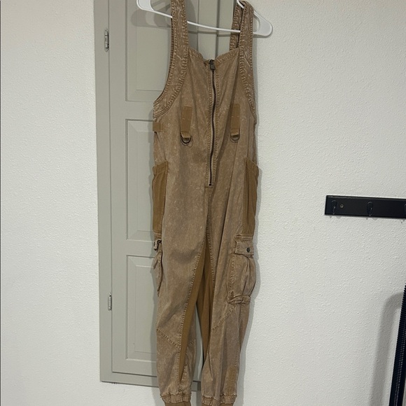 FP Movement by Free People Pants - FP Movement by Free People Tan Utility Overalls